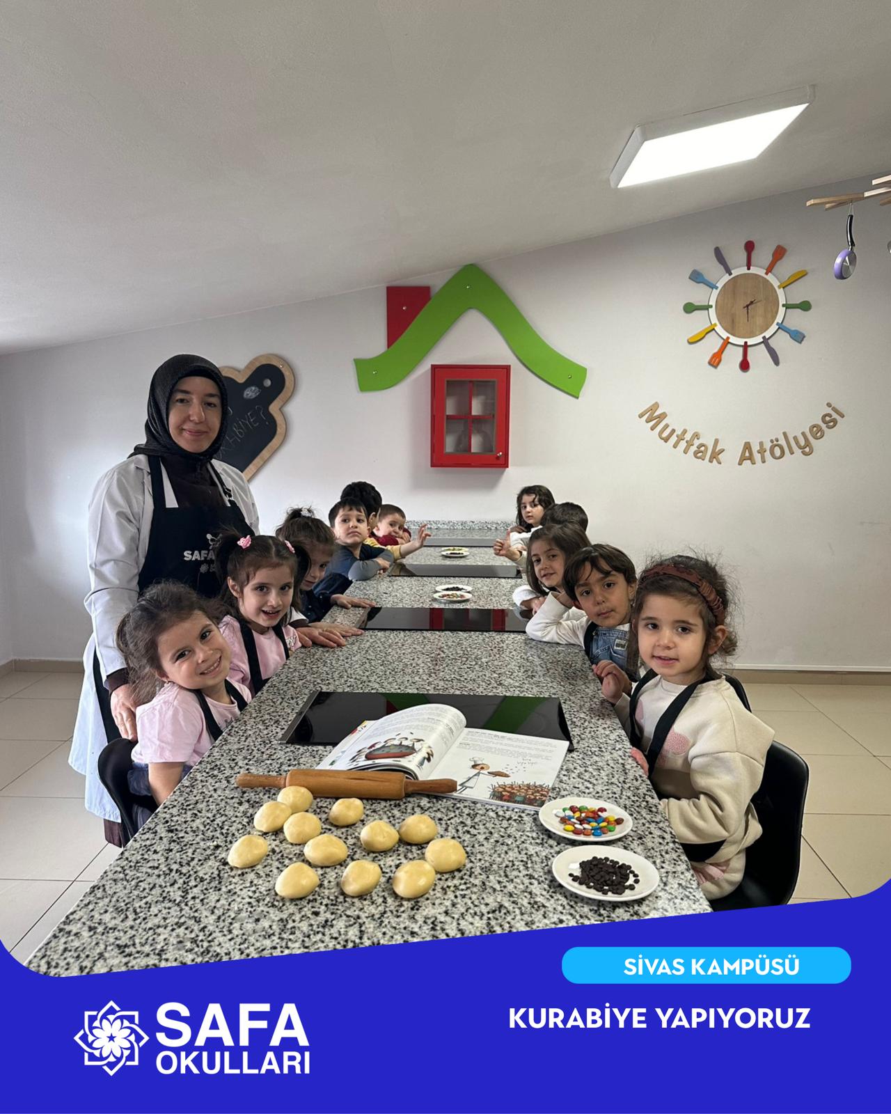 MİNİK ŞEFLER MUTFAK ATÖLYESİNDE KURABİYE YAPTI